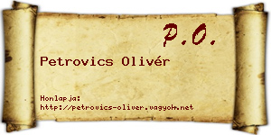 Petrovics Olivér névjegykártya